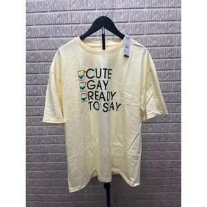 The Fluid Project Walmart Cute Gay Ready To Slay Graphic Tee Pastel Yellow L